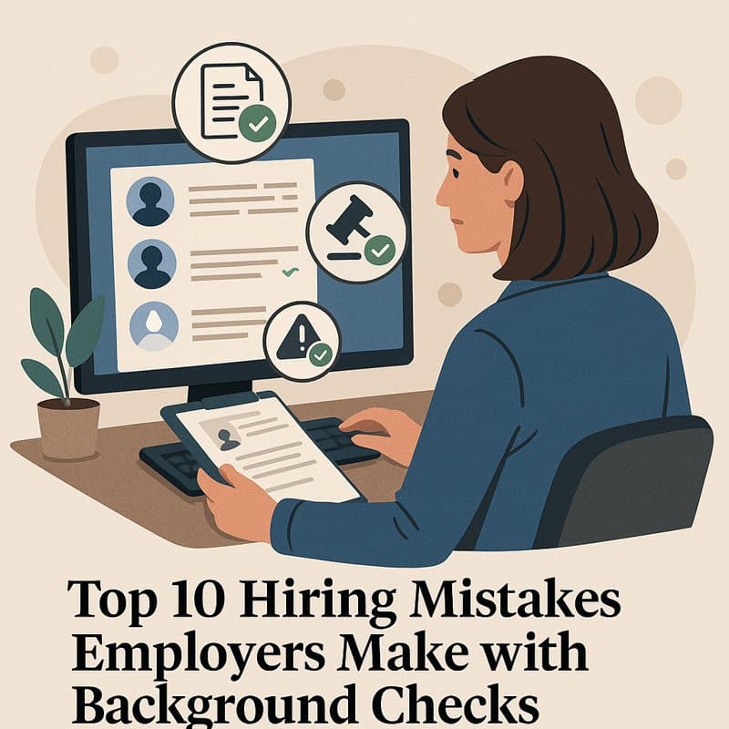 HR professional reviewing background check reports to avoid common hiring mistakes
