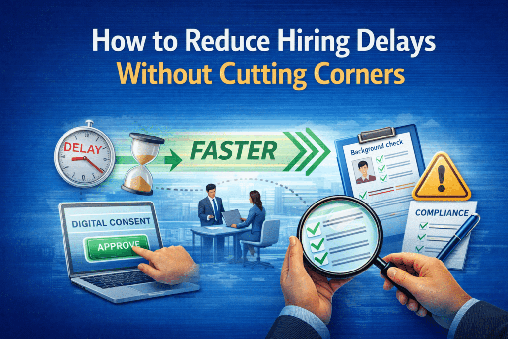 Reducing hiring delays through faster, compliant background screening workflows