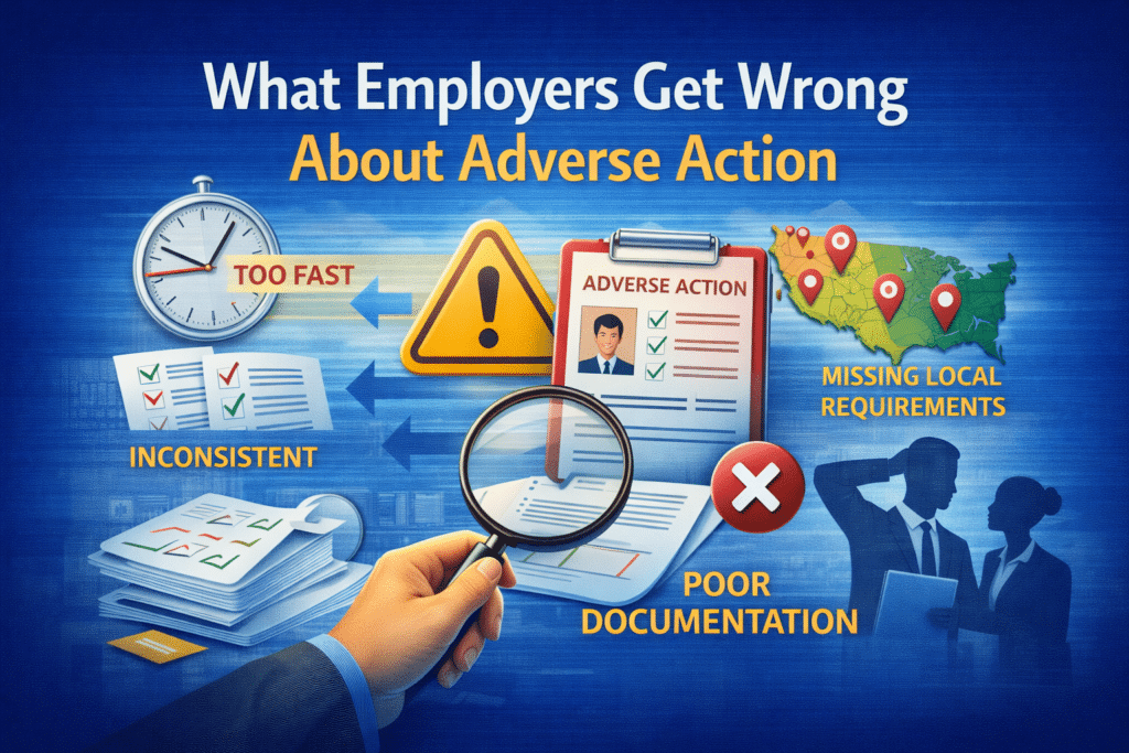 Common employer mistakes in adverse action during background screening and hiring decisions